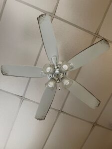 Before and after ceiling fan cleaning in Weymouth, MA