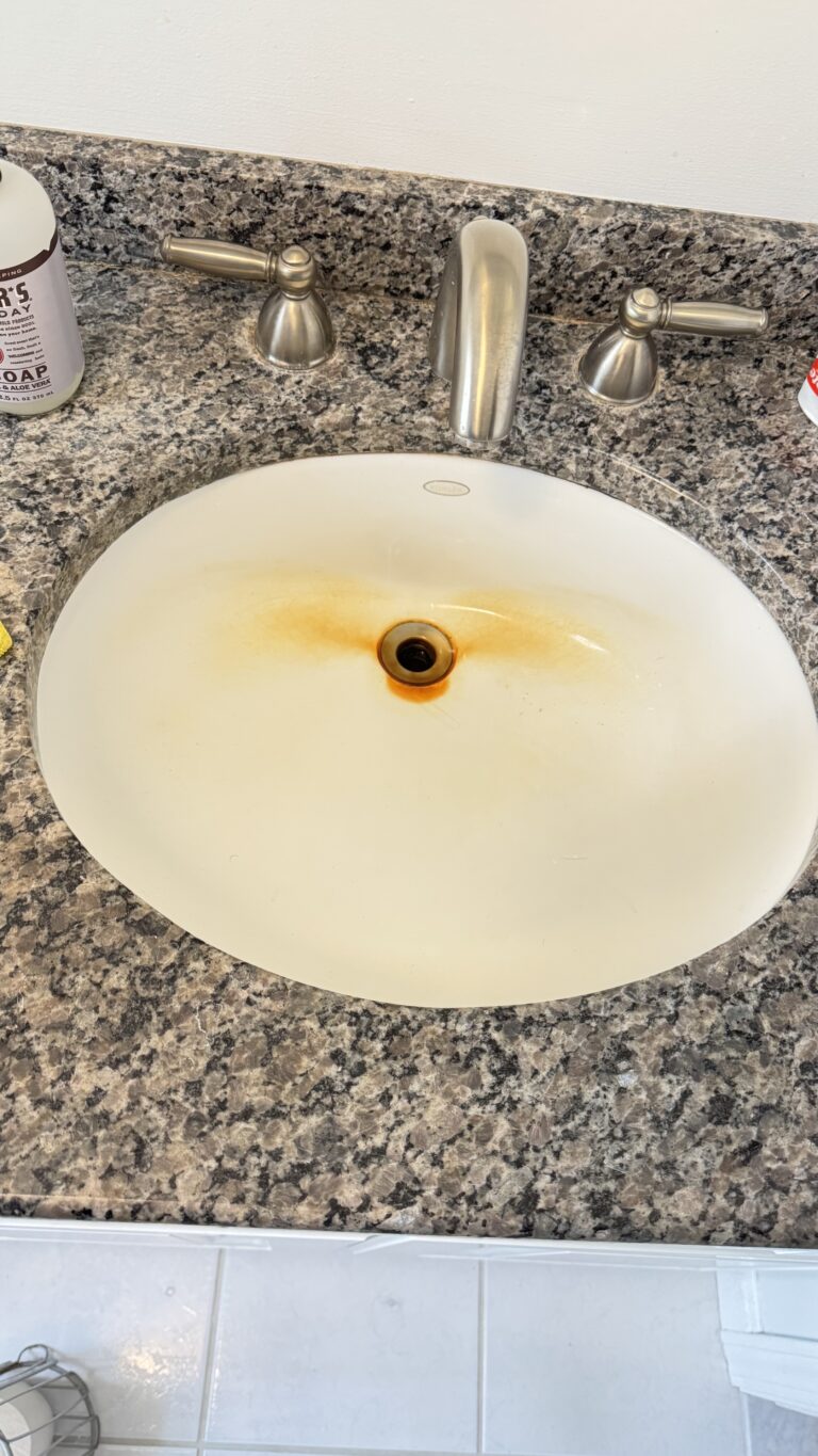 Bathroom sink before cleaning in Whitman, MA